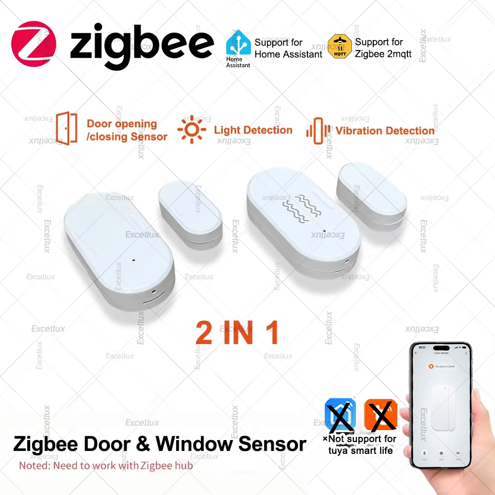 Smart Home Zigbee 3.0 - Zigbee 3.0 ドア窓センサー輝度/振動センサースマートホームセキュリティ保護警報ドア開閉検出器