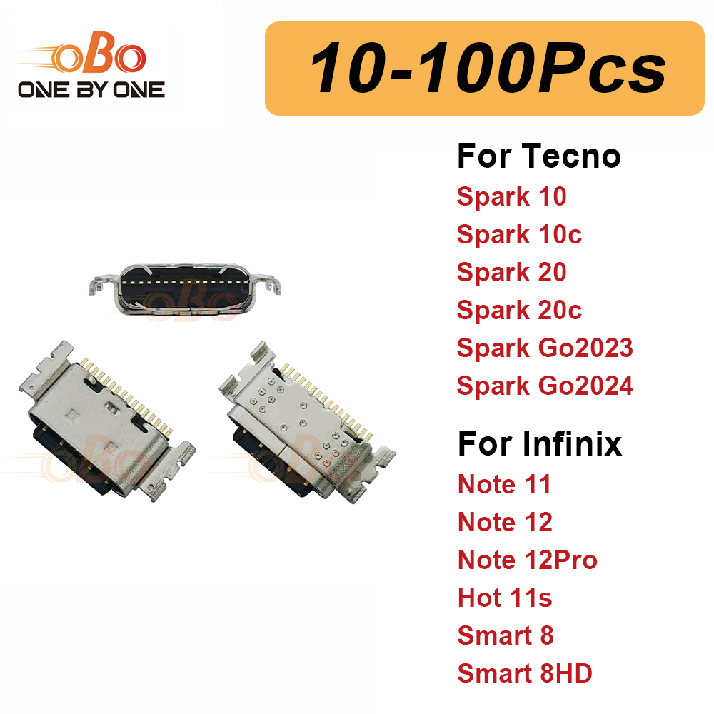 Smart Home Xiaomi Kit - 10～100個入り 充電ポート ドックプラグ Tecno Spark 10