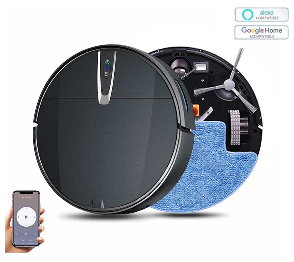 Smart Home Floor Plan - ロボット掃除機スマートモップクリーナー 3800PA 吸引アプリ & 音声制御自動充電掃除床クリーニング家庭用ロボット掃除機