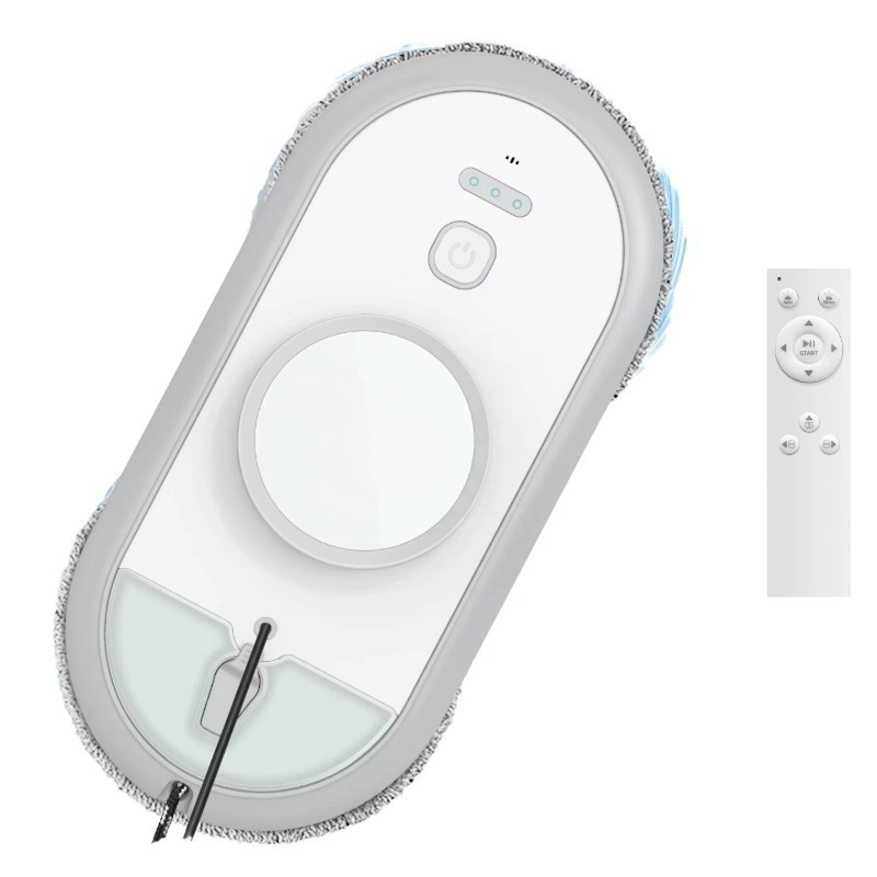 Robot Vacuum - 屋外窓掃除ロボット掃除機 600mAhバッテリー アプリ制御 家庭用 ホワイトマイクロファイバー