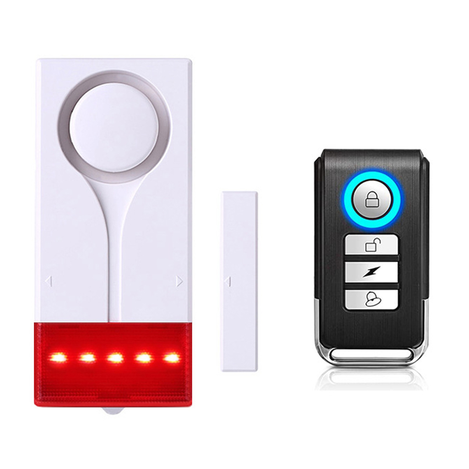 Wireless Door Sensor - 盗難防止アラーム 110db 大音量のドアと窓のアラーム ワイヤレス振動アラーム リモコン付き 自転車セキュリティセンサー