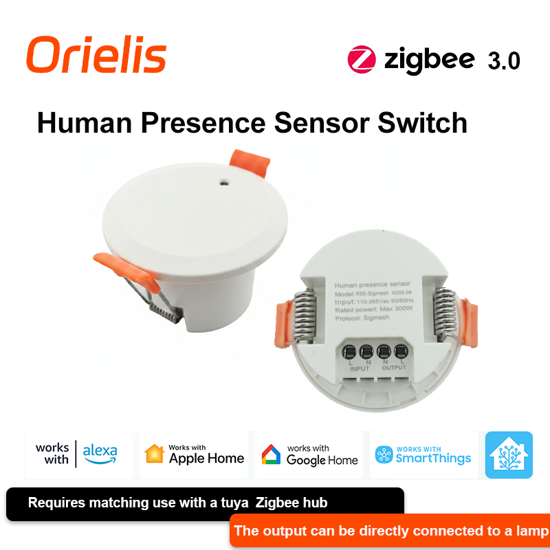 Smart Home Zigbee 3.0 - ZIGBEE 3.0 MmWave レーダー人感センサーライトスイッチ明るさ検出 110/220V Tuya