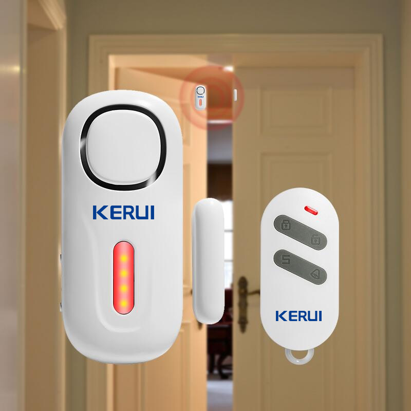 Wireless Door Sensor - Kerui-独立したワイヤレス磁気ドアセキュリティアラームシステム,120db,リモコン付きドア開閉センサー