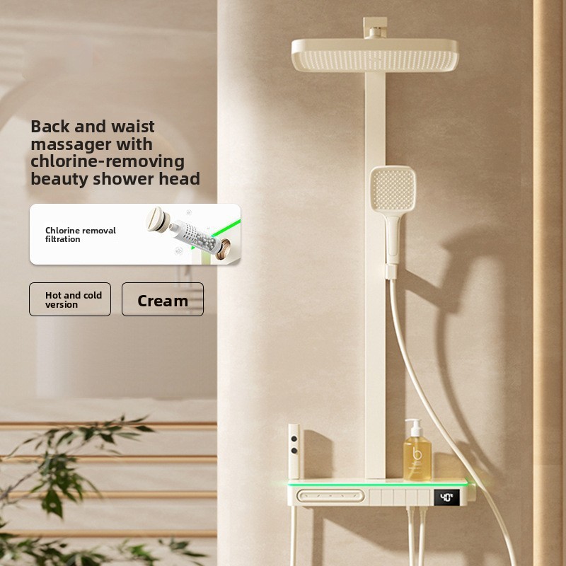 Smart Home Display - スマートデジタルディスプレイ脱塩素美肌効果のある全銅製シャワーセット 家庭用冷温水シャワー 銅製シャワーセット バスルーム用