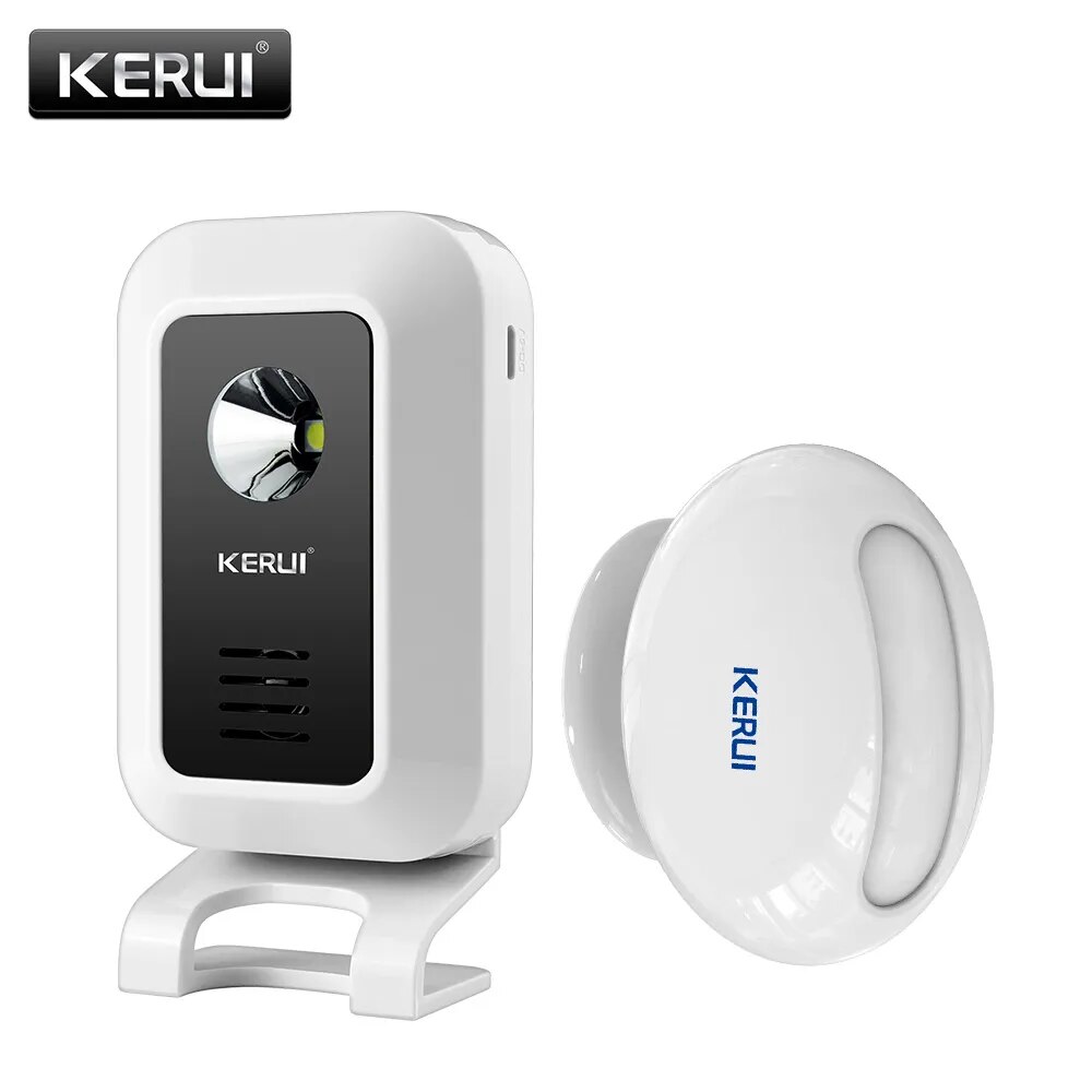 Wireless Door Sensor - Kerui m7モーションセンサーセキュリティアラーム32曲ドアベルチャイムワイヤレススマートホームledナイトライトドア窓店店