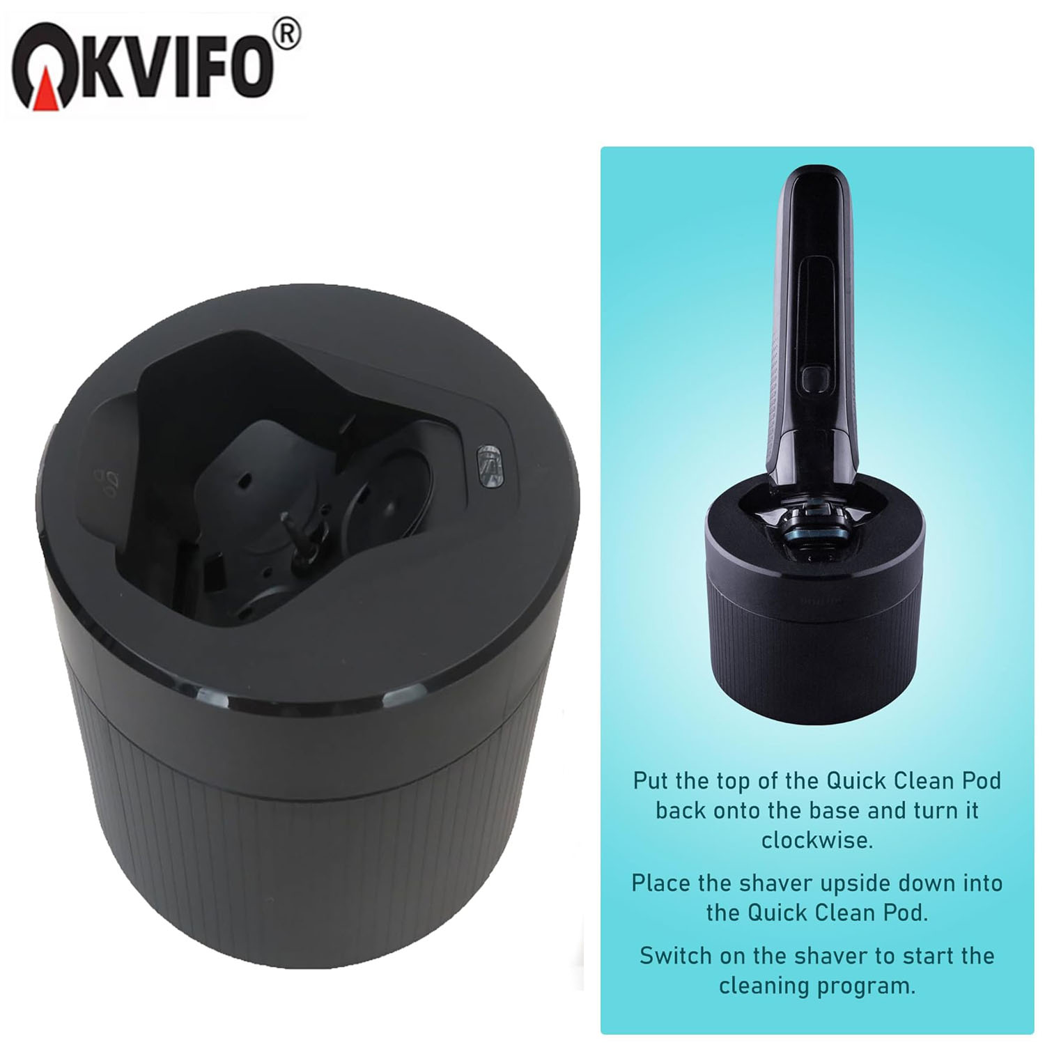 Smart Home Philips - 交換用クイッククリーニングポッド、フィリップス第2シリーズ7000 S9000 S5000角形ポリゴンシェーバーと互換性あり、フィリップスクリーニング用