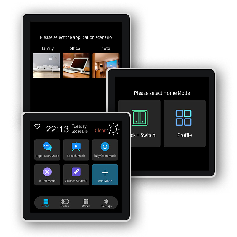 Smart Home Gadgets - FUERS 4 インチタッチスクリーン多機能スマート壁スイッチ T3E スイッチシーンパネルインテリジェントホームタッチスクリーン Zigbee