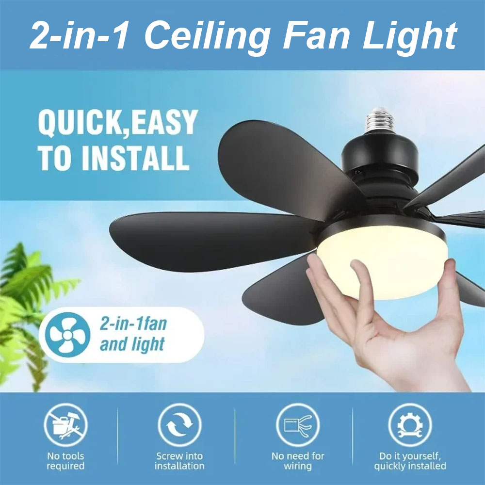Smart Home Ventilation System - 40Wシーリングファン照明調光可能ライト色温度モダンシーリングマウントリモコンスマートE27 LEDシーリングファンライト