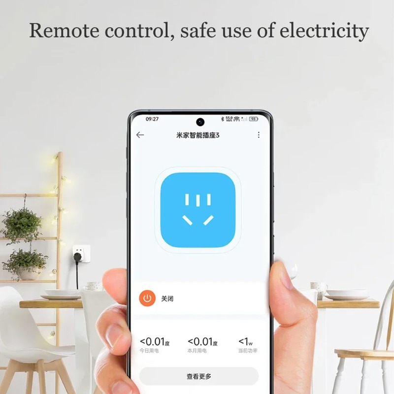 Smart Home Xiaomi App - Xiaomi Mijiaスマートソケット3 WIFI電力統計版 ワイヤレスリモコンアダプター 電源オンオフ Mi