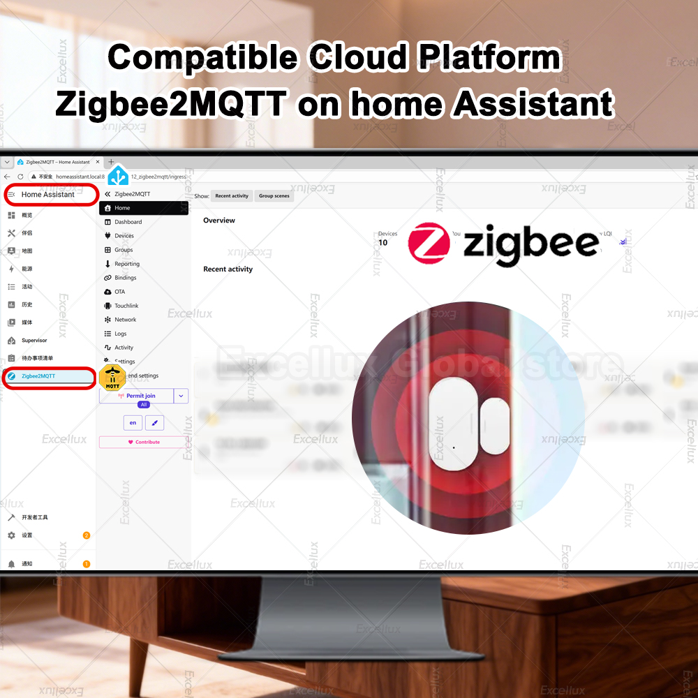 Zigbee 3.0 ドア窓センサー輝度/振動センサースマー - Smart Home Zigbee 3.0 のレビューと価格