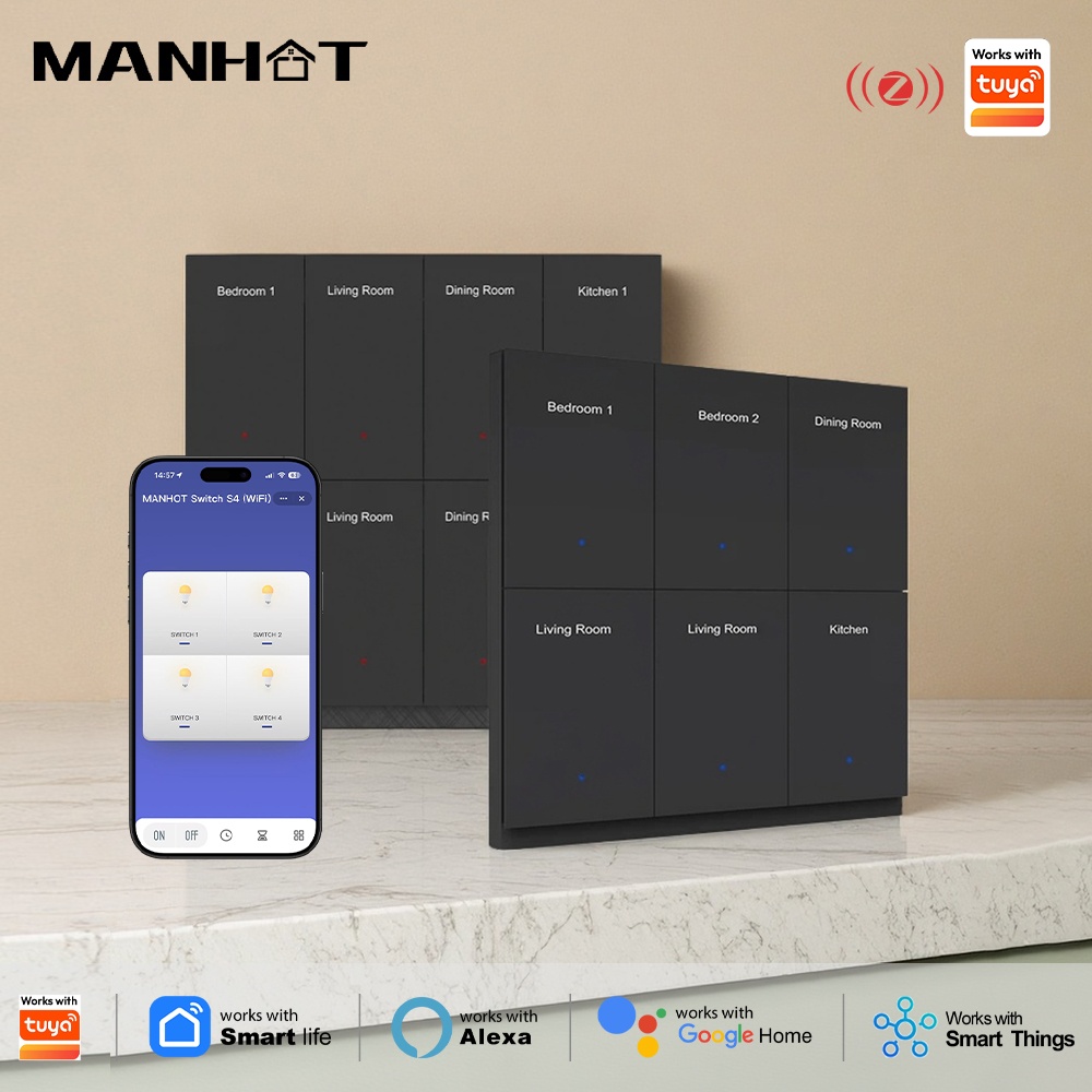 Manhot DIYネームスイッチZigbeeスマートディス - Smart Home Display のレビューと価格