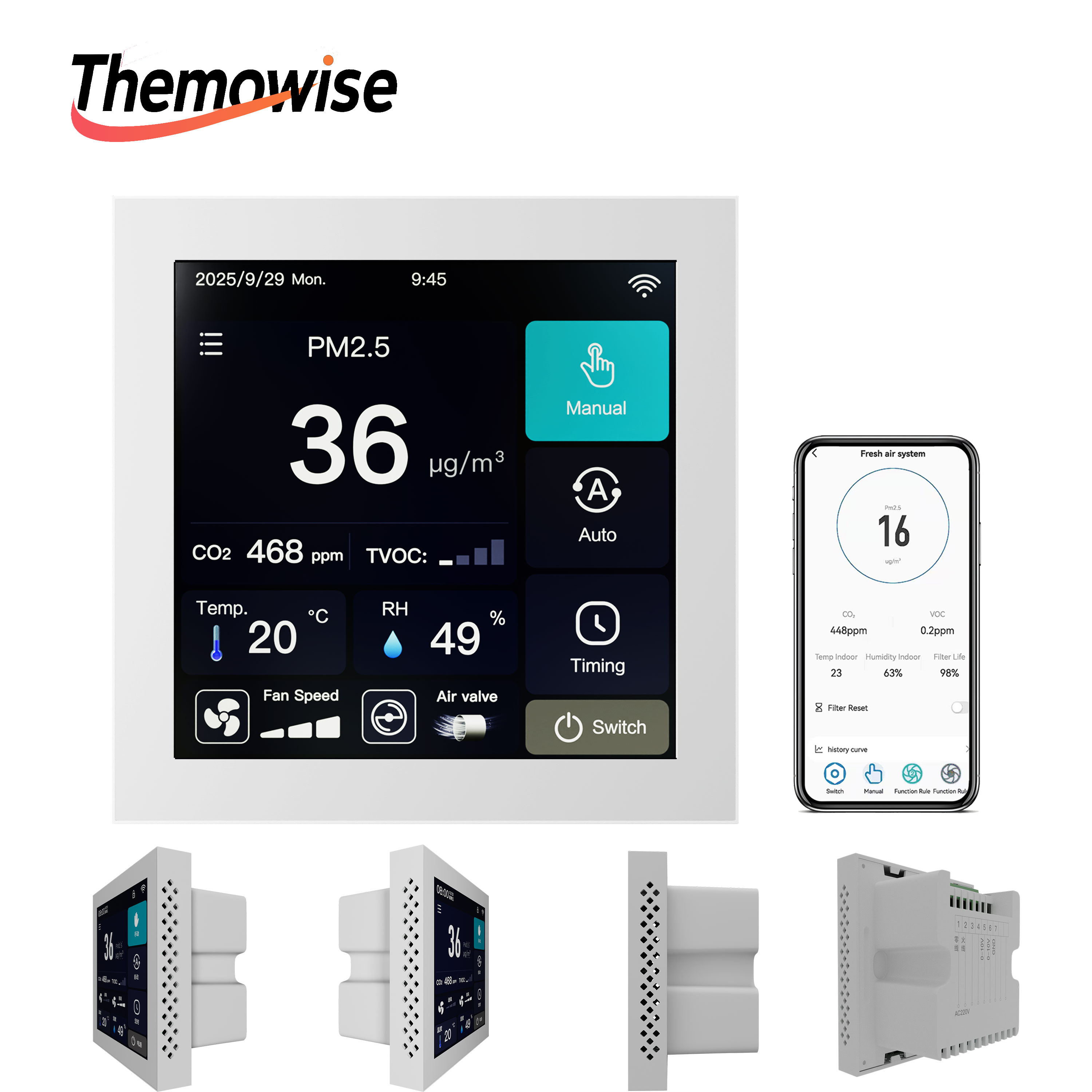 WIFI対応 家庭用スマート空気質管理装置 AC/EC換気シ - Smart Home Ventilation System のレビューと価格