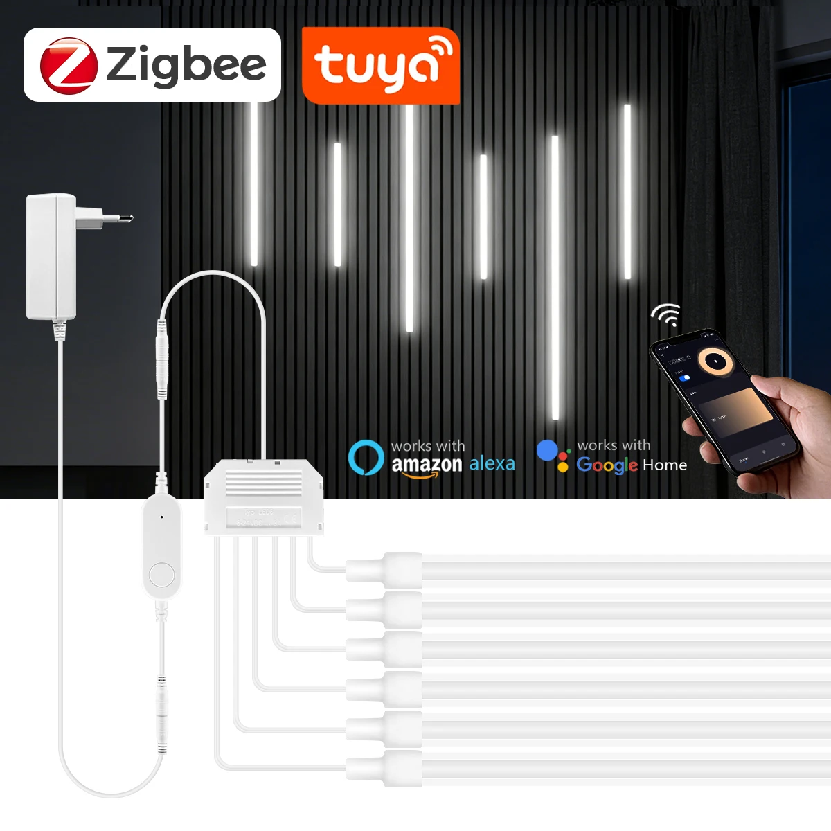 ZigbeeスマートネオンCOB LEDストリップライト 1 - Smart Home Youtube のレビューと価格