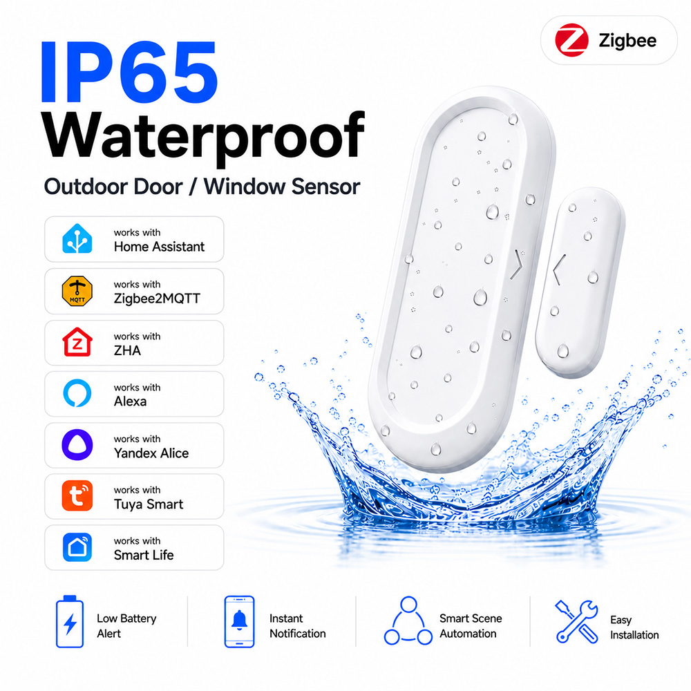 防水ドア・ウィンドウセンサー IP65 Zigbee 3.0 - Smart Home Zigbee 3.0 のレビューと価格