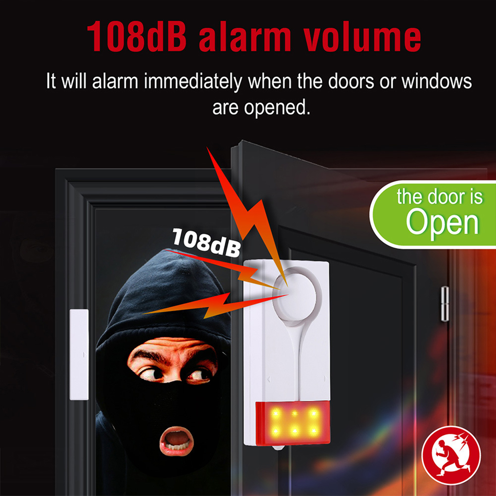 盗難防止アラーム 110db 大音量のドアと窓のアラーム ワ - Wireless Door Sensor のレビューと価格
