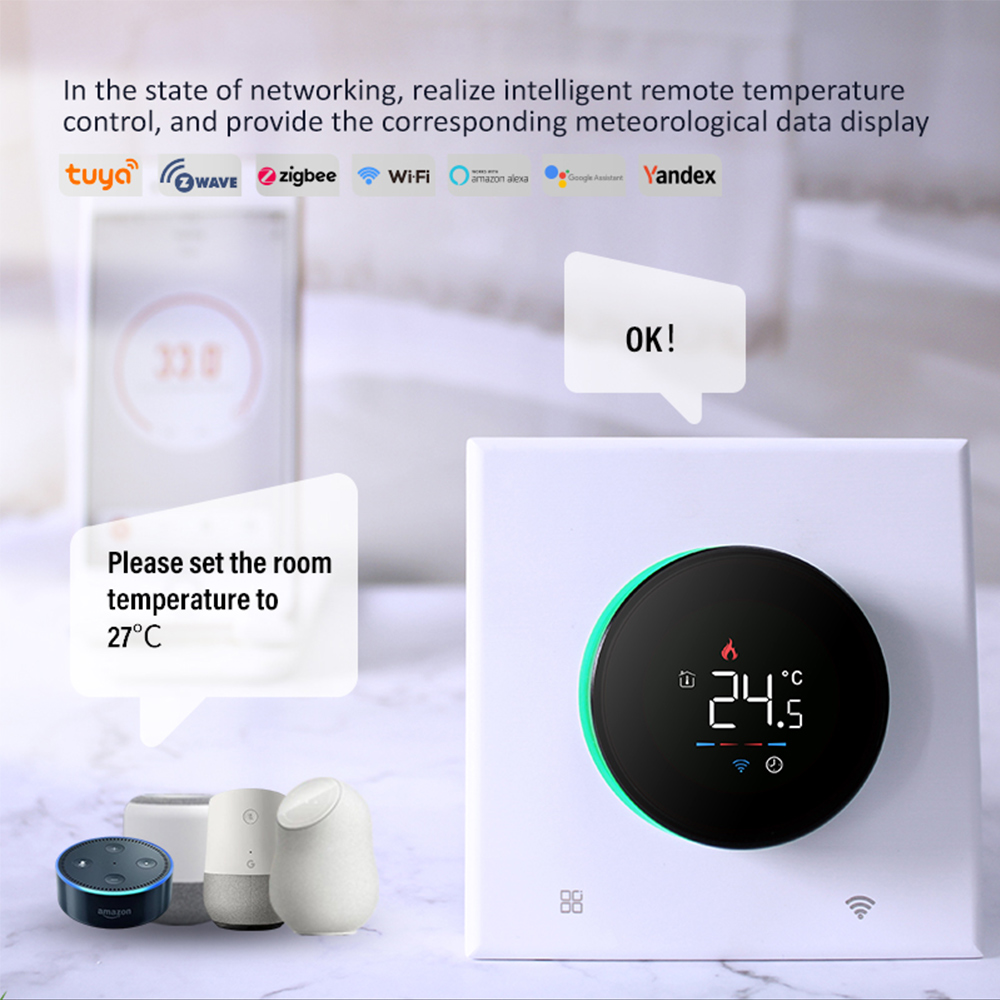 Tuya-インテリジェントwifiサーモスタットノブ,床暖房 - Smart Home Package のレビューと価格