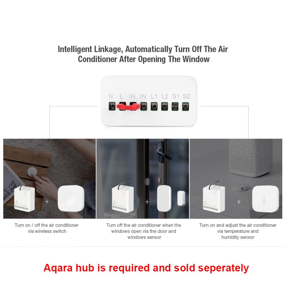 オリジナル Aqara スマート双方向制御モジュールリレース - Smart Home Xiaomi Kit のレビューと価格