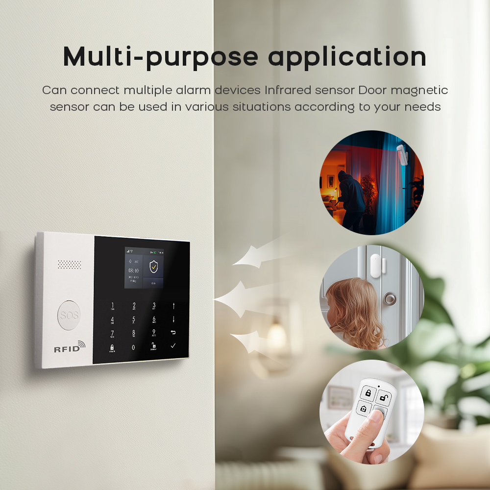 4 グラム警報システムセキュリティホーム WIFI Alar - Smart Home Package のレビューと価格