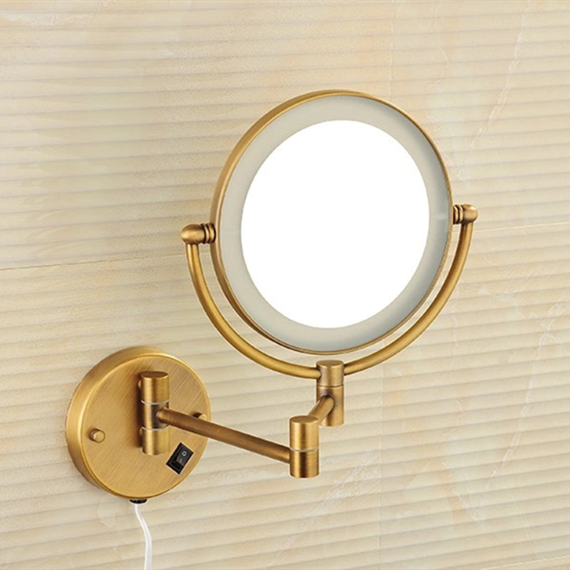 ローズゴールド Led 折りたたみバスルームミラー壁掛け照明 - Smart Home Retrofit のレビューと価格
