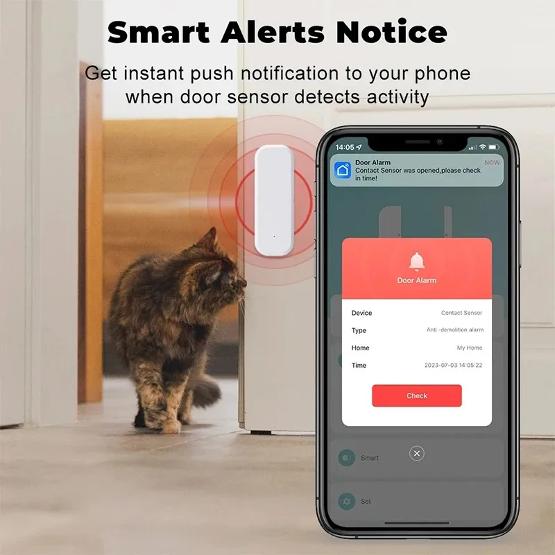 Tuya WiFi スマートドアウィンドウセンサー開閉検知器 - Wireless Door Sensor のレビューと価格