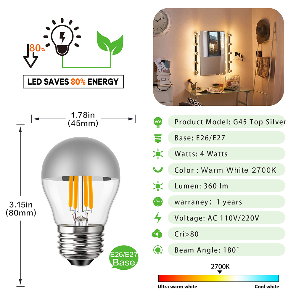 G45 エジソン LED ナイト電球 E12 E14 E26 - Smart Home Retrofit のレビューと価格