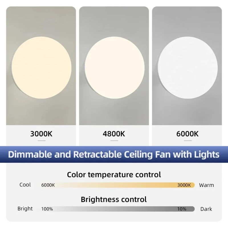 照明とリモコン付きシーリングファン、隠し格納式ブレード、静か - Smart Home Ventilation System のレビューと価格