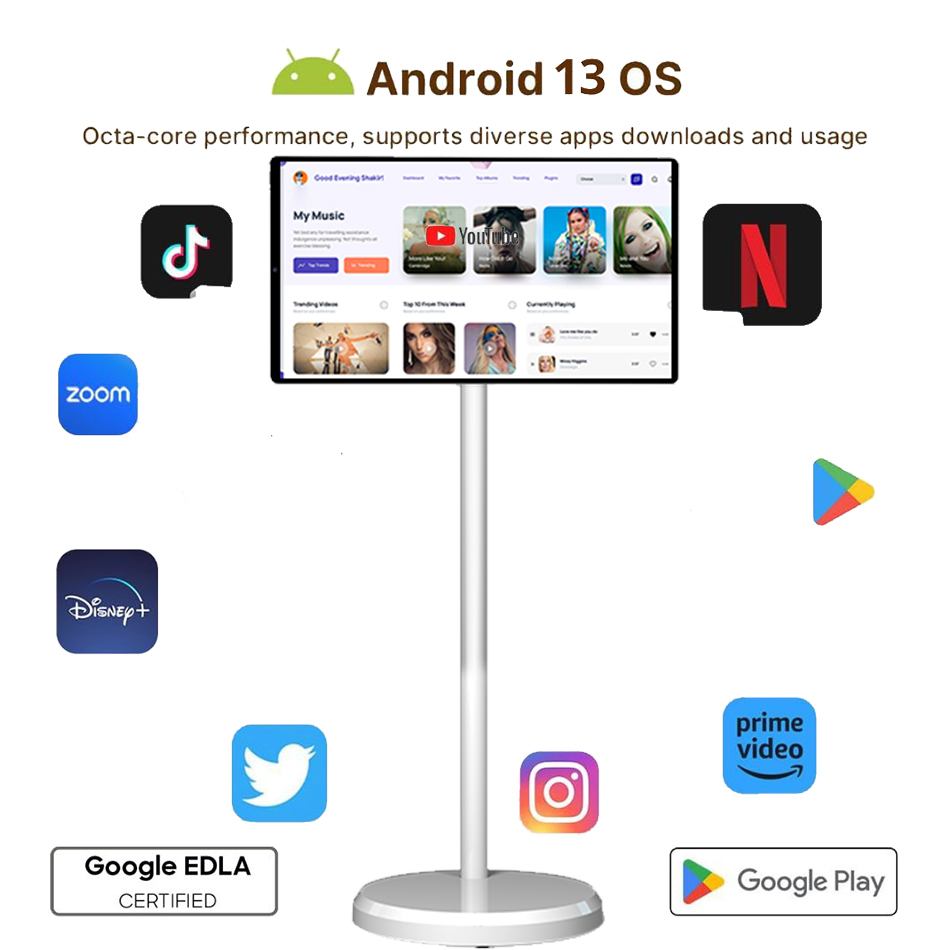 21.5インチLEDホワイトバッテリー駆動ミニテレビAndr - Smart Home Ac のレビューと価格