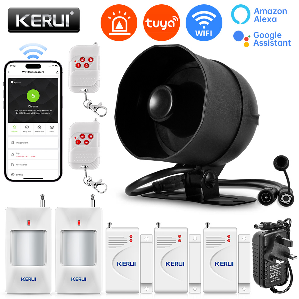 KERUI 120db サイレン警報システム WiFi Tu - Smart Home Package のレビューと価格