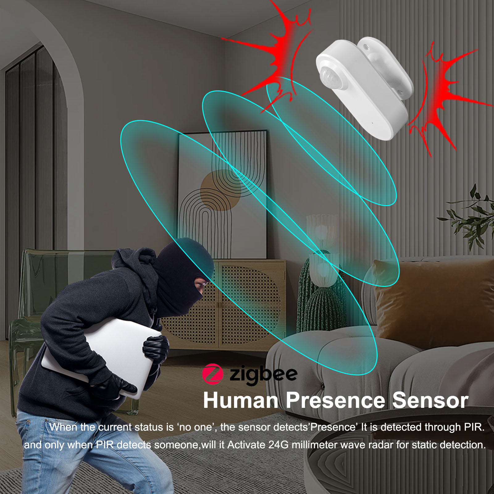 Tuya 人感センサー スマート Zigbee 24G ミリ - Smart Home Retrofit のレビューと価格