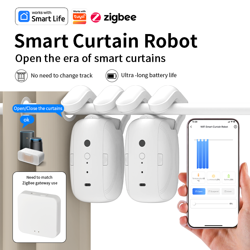 Zigbeeスマートカーテンドライバーロボット 自動カーテン - Smart Home Device のレビューと価格